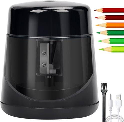 Elektrischer Anspitzer, Elektrischer Spitzer,Tragbarer Elektrischer Bleistiftspitzer mit Behälter, für 7-12mm stifte, für Schulen, Haushalte, Büros und Klassenzimmerr