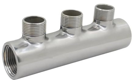 HKVTVCYPYA Collettore di distribuzione dell'acqua in acciaio inossidabile da 1 3/4 for sistema di riscaldamento a pavimento 2-10 vie, un'estremità aperta(7-way)