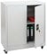 Aktenschrank HWC-O50, Büroschrank Stahlschrank mit Rollen, 2 Türen abschließbar, Stahl 98x80x40cm - hellgrau