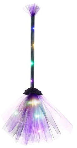 Lighted Witches Broomsticks - 65cm Kids Toddler Witch Broom, Lightweight And Safe Cosplay Accessory, Halloween Party Props Decorations, For Witch WizardDress Up, Boy Girl Costume Decoration