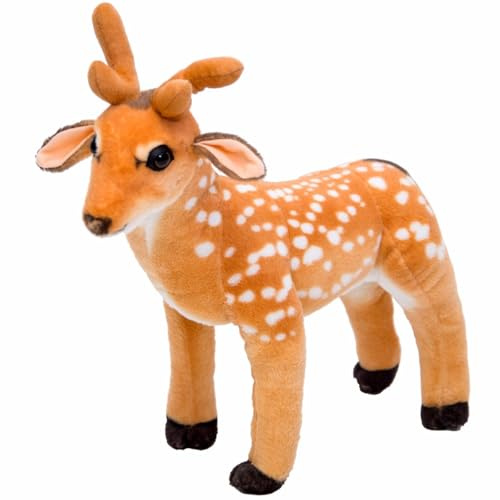 HOMEXYLYL Tier Kuscheltier, Realistisch Stehend Weich Kuschelig Ideal für Jungen Mädchen Perfekt Als Weihnachtsdeko im Waldstil oder Geschenk fürs Kinderzimmer (55 * 50Cm/21.6 * 19.6”)