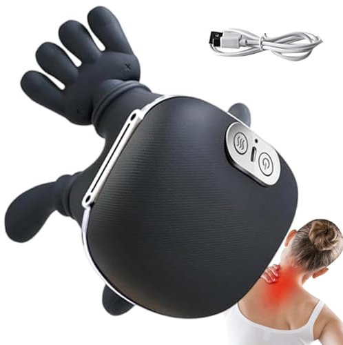 Masseur Dos Et Cervicales, Masseur De Cou Cervical Épaules, Appareil De Massage Dos Cervicales Et Cou Avec 3 Modes Massage Et 2 Niveaux Chauffage, Électrique Chauffant Main Humaine Massante Nuque
