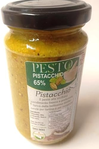 GardenSicily Pesto Siciliano Condimento con Materie prime di altissima qualità - Prodotto tipico Barattolo Condimento da 190 gr. (Pesto al Pistacchio Siciliano)