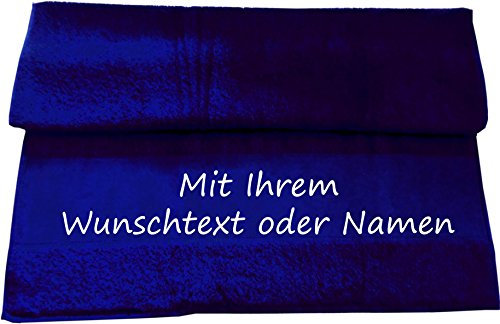 Druckreich Badetuch mit Ihrem Wunschtext oder Namen 140 x 70 cm/Fb. Navy