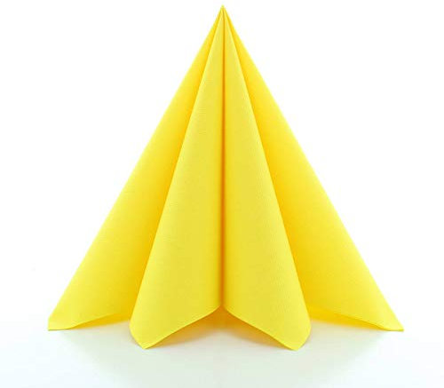 Sovie HOME Linclass®Airlaid Servietten 40x40 cm | extrem saugstark und stoffähnlich | Sommer Party | Gelb | 12 Stück