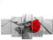 decomonkey - Impression sur Toile Fleurs Rose rouge 200x100 5 Pièces - Tableau Décoration Appartement Cadre en Bois Déco Salon Peinture sur Toile Maison Bois rouge fleurs nature plantes roses