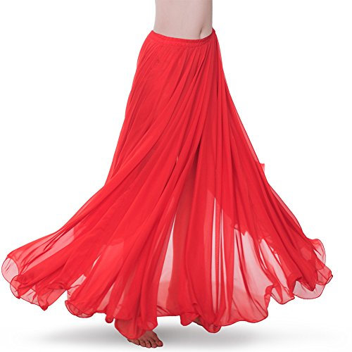 ROYAL SMEELA Bauchtanz Rock ATS Voile Flamenco Rock Damen Tanzrock Chiffon Maxirock Tanzkleid Kleidung Damen 25 Yard 720 Grad Großer Swing Röcke - 7 Farbe