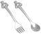 Brillibrum Lot de 2 couverts pour bébé - Argenté - Antibactérien - À partir de 1 an