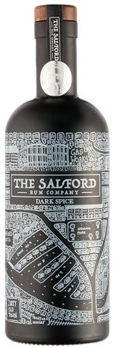 The Salford Rum Company Dark Spiced Rum 70cl (40% ABV) - Caribbean Inspired - Distinct Blend of Vanilla, Coconut, Caramel & Cloves - Refreshing, Delicious & Smooth - Beautifully Presented Bottle