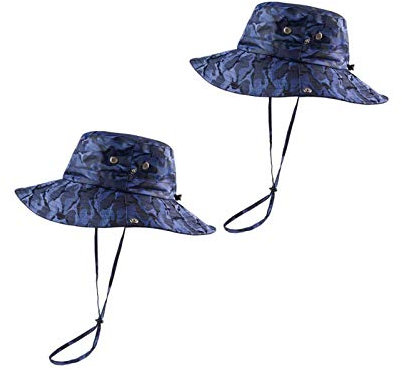 KOOLSOLY Atmungsaktive breite Krempe, Boonie Hut Outdoor Wasserdicht UPF 50+ Sonnenschutz Mesh Safari Sonnenhut für Reisen Angeln