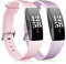 Vobafe 2 Pack Strap Compatible with Fitbit Inspire Straps, Soft Silicone Sport Replacement Wristband for Fitbit Inspire HR/ 2/Ace 2 Women Men, Small Sand Pink/Lavender