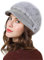 Genfien, Berretto da Donna con Tesa in Pile Spesso, Foderato in Inverno, Lavorato a Maglia, Stile Vintage, all'Uncinetto, Elegante, Leggero e Invernale Grigio Taglia Unica