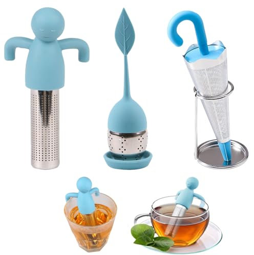 3er Set Süßes Teesieb, Kreatives Sieb für Losen Tee, Tee-Filter, Tea Infuser, Teeei Teefilter Set aus Lebensmittelechtem und BPA Freiem Silikon