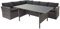 Mendler Poly-Rattan-Garnitur HWC-A29, Gartengarnitur Sitzgruppe Lounge-Esstisch-Set Sofa - grau, Kissen grau