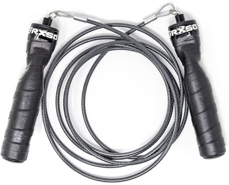 Rx Smart Gear Black Ops Springseil ? Ergonomische Griffe mit Trans Black Cable Buff 8,6 m | Jump Smart Weighted Speed Rope f?r Sport & Fitness, MMA, HIIT, Cardio & Functional Workout