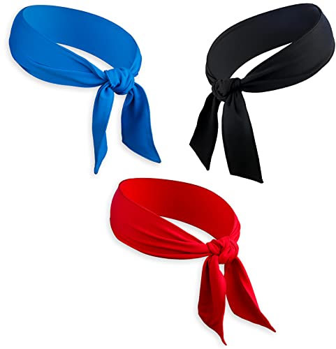GOCUODE 3 Stück Sport Stirnband für Damen und Herren,Stirn Schweißband,Dünn Headband Verstellbares für Fitness,Yoga,Jogging,Basketball,Fahrrad (Stil 1)