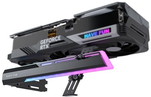 EZDIY-FAB 5V ARGB GPU Holder Brace Graphics Card GPU Support Video Card Holder Bracket, Strenchable Structure, Video Card Sag Holder/Holster Bracket Support RX7990XTX, RTX4090-Black