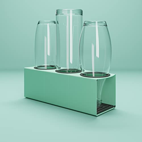 KJUB Flaschenhalter kompatibel für Flaschen von SodaStream, Aarke, AirUp UVM.| Zum Trocknen & zur Aufbewahrung von Glasflaschen & Edelstahlflaschen | Erweiterbar von 3er Set (Grün)