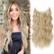 FESHFEN Secrets Hair Extensions Lange Gewellt Haarverlängerung Invisible Secret Haarextension Synthetik Haare Unsichtbarem Haarteile für Frauen Dunkelgoldene Mix Beigeblond 40 cm