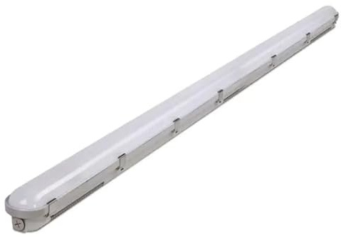 Bright Source 6ft 57w Integrated LED Twin Non-Corrosive, 6840lm, 3CCT Switchable 3000K 4000K 6000K, Replaces 2 x 70w Fluorescent, Polycarbonate & Steel, Easy Installation, Garages, Workshops