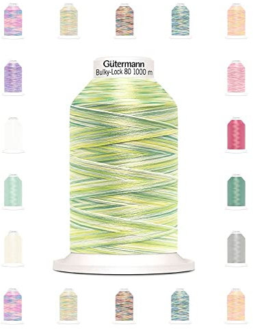 Nähmit - Gütermann Bulky Lock 80 Bauschgarn Farbverlaufsgarn 1000m Rolle Overlockgarn (34-9963)