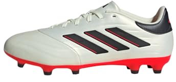 adidas Unisex Copa Pure II League Firm Ground Boots, Ivory / Core Black / Solar Red, 44 EU