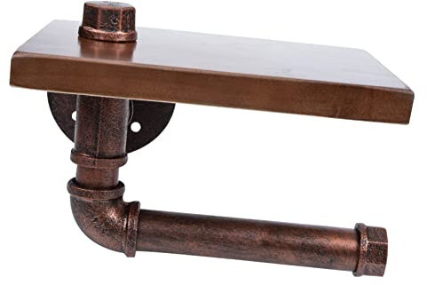 Cabilock Étagère Murale Décorative Bois pour Papier Toilette Rangement Pratique Et Vintage pour Salle De Bain Et Cuisine Design Économiseur Espace avec Plateau Supérieur