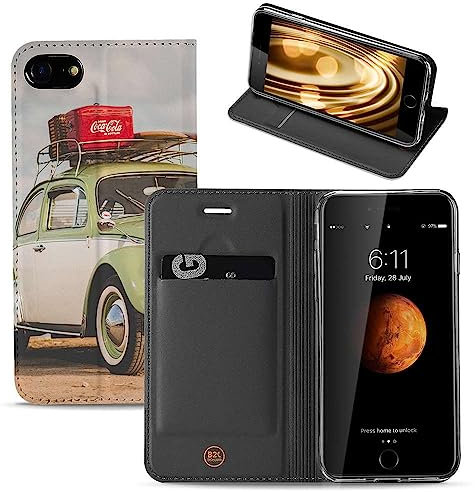 B2Ctelecom Hülle mit Ständer für iPhone 7 | 8 | SE 2020 | SE 2022 Handyhülle Selbst Gestalten mit Foto oder Tekst