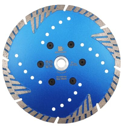 Diamant Trennscheibe 180mm - BRSCHNITT M14 Turbo Sägeblatt mit Schutzzähne zum Schneiden Schleifen Granit Marmor Beton Fliesen