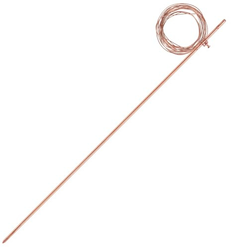 GOUNENGNAIL- 4FT Copper Clad Grounding Rod with 10ft Ground Wire, 3/8 Dia. Copper Bonded Ground Rod Equipped with Integrated Cable Clips((Set of 1) 4 Feet Ground Rod + 10ft Ground Wire)