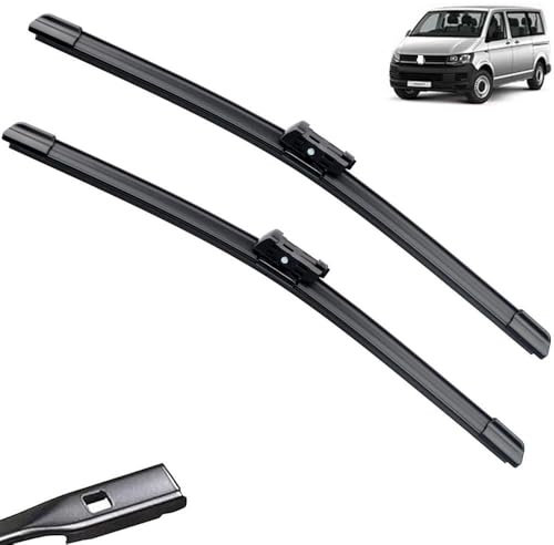 Wischerblätter kompatibel mit VW T5 Transporter Caravelle Multivan California Kombi Shuttle Scheibenwischer vorne und hinten, Windschutzscheibenbürsten (Color : Front 2014-2015, Size : RHD)