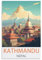 KmoNo Kathmandu Nepal Vintage Reiseposter 20 x 30 cm Poster Dekor Malerei Leinwand Wandkunst Wohnzimmer Poster Schlafzimmer