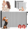 PARVULÍ Barrera Seguridad Niños Escalera Retráctil 0 a 140 cm + 2 Protectores de Puerta - Valla Seguridad Infantil - Barrera Perros Puerta - Puerta Escalera Bebe Seguridad - Interiores y Exteriores