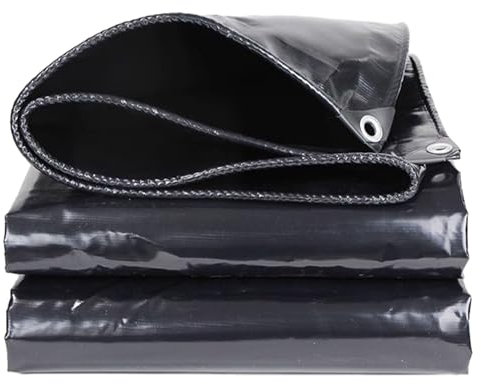 HUHJYUGE Lona Impermeable 4x8m, Lona Gruesa Impermeable Exterior PVC, Lona Piscina Invierno, Lona Multiusos de Protección con Ojales de Aluminio, Esquinas Reforzadas