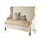 Loberon Sofa Ombra, klassischer Ohrenbacken-Stil, edler Materialmix, Ohrensessel, Sitzmöbel, Leinen, Polyester, Mangoholz, Creme/beige