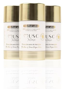 MUSC INTIME La Marque Offcielle - Lot de 3 - Déodorant - Anti Transpirant - Monoï Oriental - La Rayonnante - 95% Ingrédients Naturels - Sans Sel D'Aluminium Ni Pertubateur Endocrinien - 3 x 50g