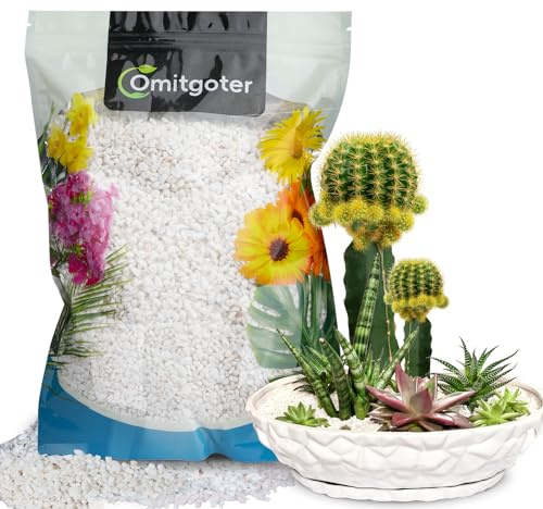 Omitgoter Gartenbau Perlit für Pflanzen 1qt, ganz natürlicher Gartenbau Bodenzusatz Conditioner Mischung, verbessert die Belüftung und Drainage, verbessert die Bodengesundheit und das Wurzelwachstum
