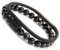 Pulseras Hombre Piedras | Regalo hombre, Día del Padre | Bracelet, Pulseras Hombre (2 pulseras), Elástica de Piedras Naturales 8mm y Cuerda Naútica 4mm | Pulsera Hombre con Piedra de Ónix (Negro)