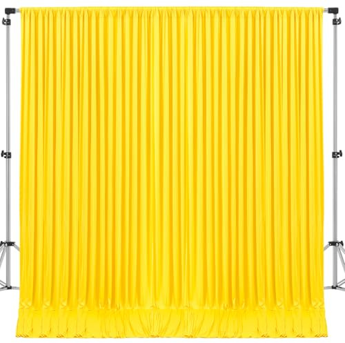 10x10ft Yellow Backdrop Curtain for Wedding Parties Wrinkle Free Fabric Yellow Drapes Backdrop Decoration for Baby Shower Birthday Photography Decoration 2 Panels, 5ft x 10ft
