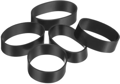 sourcing map 50Pcs Silicone Rubber Bands, 17x6mm Rubber Bands Rings Cable Ties Strong Elastic Bands Non-Slip for Cord Wrapping Bag Wraps, Black