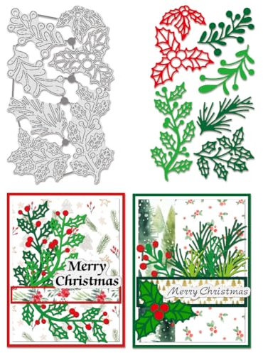 BENECREAT Agrifoglio foglie taglio muore, strumento di goffratura in acciaio al carbonio punzonatura stencil metallo per scrapbooking fai da te, album fotografico, goffratura decorativa