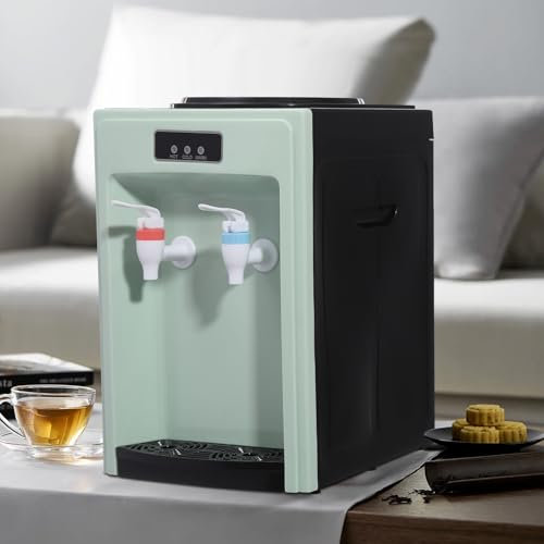 Distributeur d'eau, à double bec, machine à boissons chaudes et froides, fontaine à boire, pour bureau, maison, seau utilisable de 4,5 à 18,9 l, noir et vert