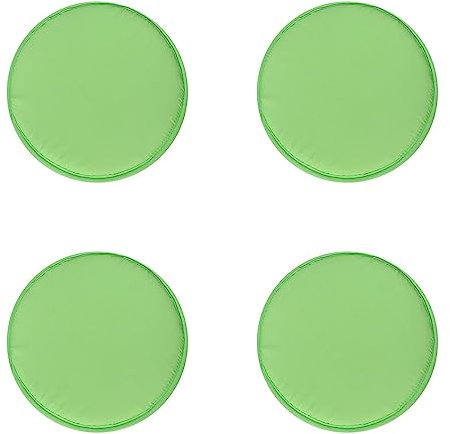 4er-Set Tragbar Rund Sitzkissen 30x30x2cm, Memory-Schaum mit Riemen rutschfest Gemütlich Abnehmbar Waschbar Perlbaumwolle Stuhlkissen für Wohnzimmer, Küche, Konferenzraum, Garten, 2er Set Mintgrün