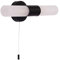 Modern Matte Black IP44 Rated Bathroom Wall Light Fitting with Tubular Frosted Glass Shades | 2 x 5w G9 Required | 32cm x 10cm x 8cm | Pull Switched by Happy Homewares