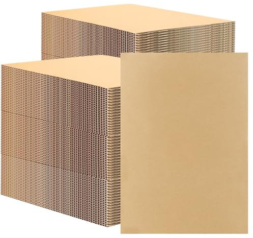 LOLYSIC 40 Stück A3 Wellpappe,4mm Dicke Pappe, Bastelkarton,Braune Wellpappe zum Basteln, Mehrzweck-Kreativkarton für DIY, Malen, Basteln, Büro und Expressverpackung (30 x 42cm)
