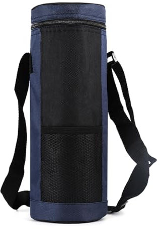Mealoodiousmusea Bolsa de transporte Oxford impermeable para botella de agua, 1,5 L, funda protectora universal, para viajes, senderismo, accesorios, color rojo, Blue, Azul