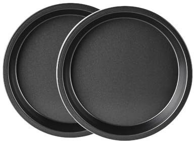 DUANSIYU Piatti Pizza 6/7/8/9/10 Pollici teglia for Pizza Rotonda teglia for Pizza Antiaderente Strumento da Forno Cottura Piatti per Pizza(8 inch)