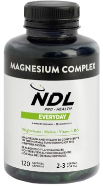 NDL Pro-Health Magnesio completo con Vitamina B6 e D | Più Energia |1 mese | Bisglicinato, Malato, Citrato I Supporto per Energia, Funzione Muscolare e Normale Funzionamento del Sistema Nervoso