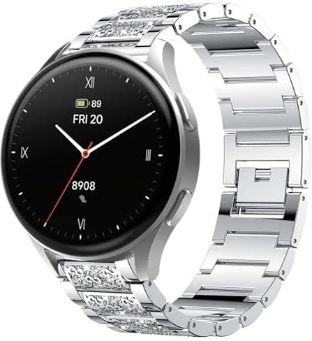 Blueshaweu 18mm 20mm Armband Kompatibel Für Hama Smartwatch 8900 1,32“ / 8900 1,43, Metall Band Premium Edelstahl Bracelet Gurt Kompatibel mit Hama 8900 (Silber, 18mm)