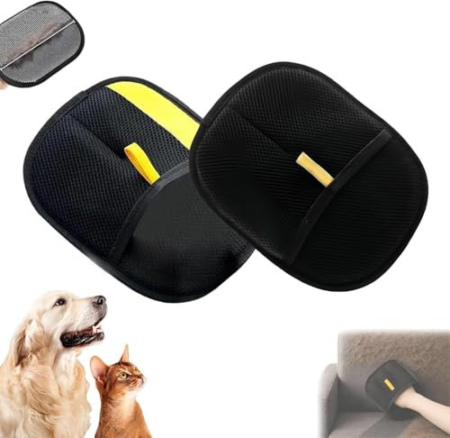 Twinsun 2 Stück Fellmagnet, 2025 New Pet Hair Remover Glove, Wiederverwendbare Antistatische Handschuhe Doppelseitige, Für Glattes Und Gesundes Fell Haustier Für Kleidung (